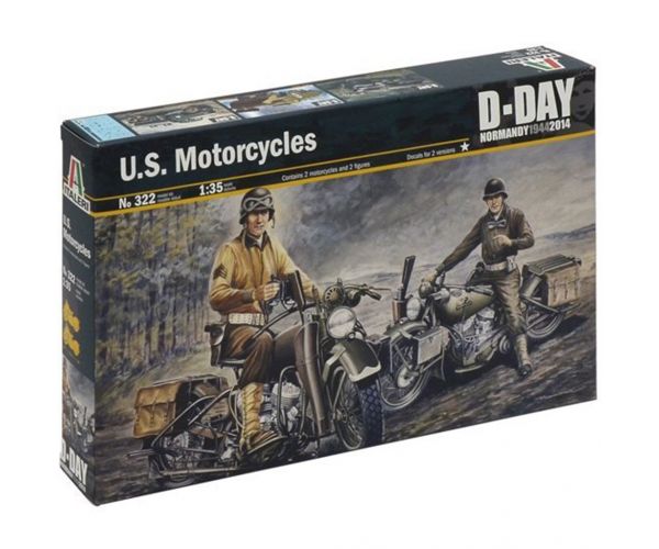 Italeri 1/35 U.S. Motorcycles 2db katonai motorkerékpár makett