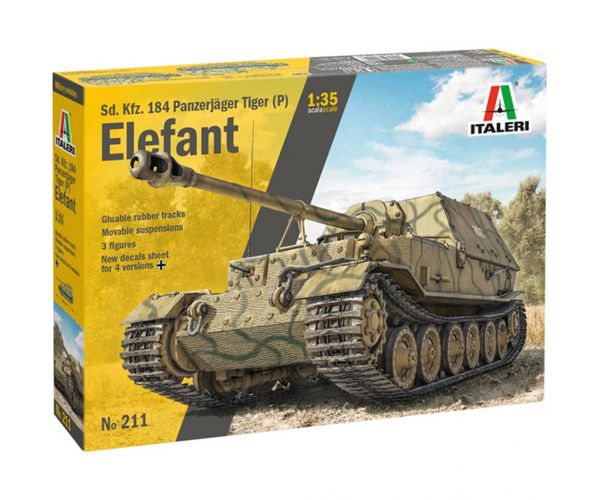 Italeri: machetă vânător de tancuri Sd.Kfz. 184 Elefant la scară 1/35