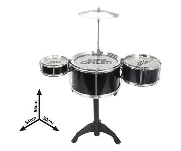 Jazz Drum állványos 4 részes fekete dob játékszett