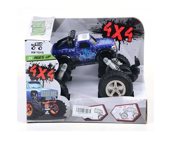 Rugós terepjáró autó 4x4-es kék színben
