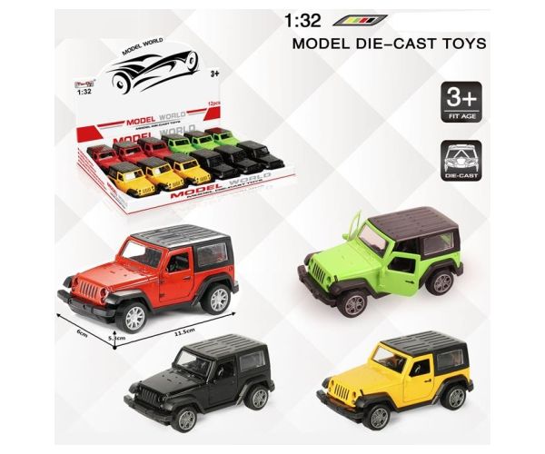 Jeep Wrangler model auto metal mai multe variante 1/32