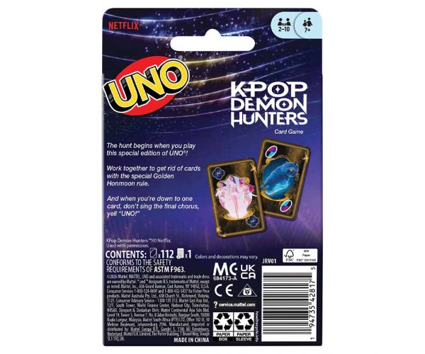 Joc de cărți UNO K-POP Vânători de demoni - Mattel