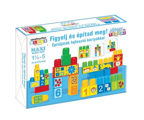 Játssz és tanulj!: Figyelj és építsd meg! Építőjáték fejlesztő kártyákkal - D-Toys