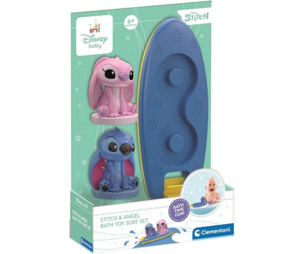 Jucărie de baie Stitch și Angel cu placă de surf - Clementoni baby