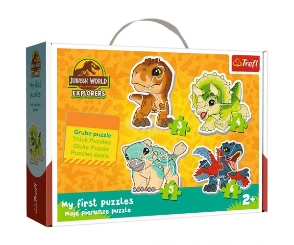 Jurassic World: Dinozauri drăguți - Primul puzzle Baby 3-4-5-6 piese - Trefl