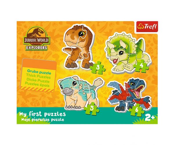 Jurassic World: Dinozauri drăguți - Primul puzzle Baby 3-4-5-6 piese - Trefl