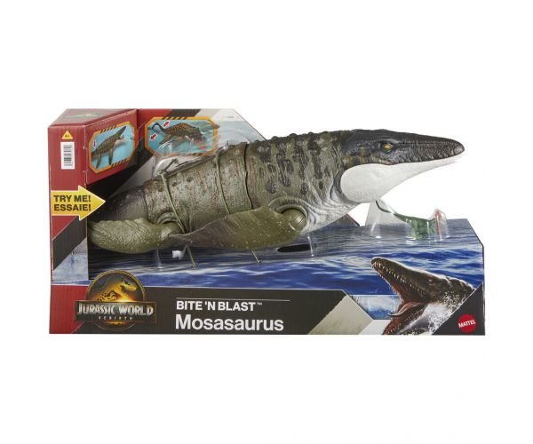 Jurassic World: Renașterea – Figurină Mosasaurus Bite N Blast - Mattel
