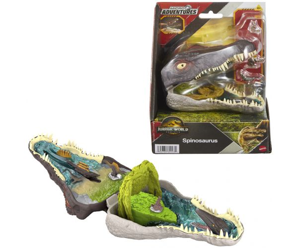 Jurassic World: Renașterea Micro Aventuri Set de joacă mini Spinosaurus - Mattel