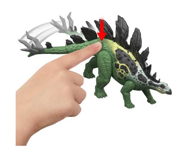 Jurassic World: Stegosaurus atacator uriaș, dinozaur cu sunet - Mattel