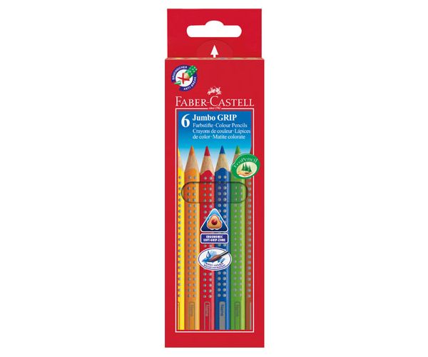 Jumbo creioane colorate de 6 bucăţi - Faber Castell
