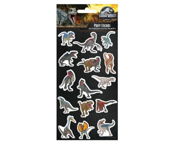 Jurassic World dinozauri 3D Puffy Stickers set 10x22cm