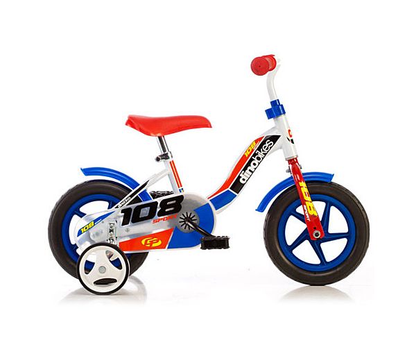 Piros-fehér gyerek bicikli 10-es méretben - Dino bikes kerékpár