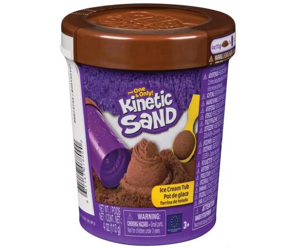 Kinetic Sand: Cutie de înghețată cu nisip modelator maro - Spin Master
