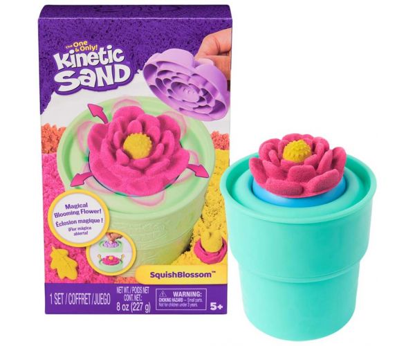 Kinetic Sand: Set de modelat cu nisip magic Floarea Fermecată Squish Blossom – Spin Master