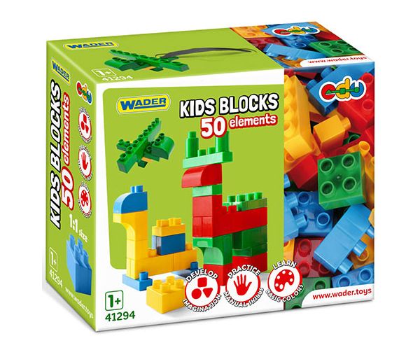 Kids Bloks elemente de construcții 50 bucăți set - Wader