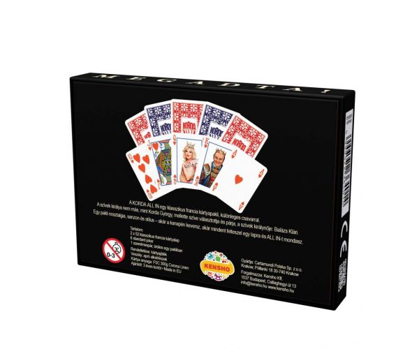 Korda All-In Deluxe pachet dublu de cărți franțuzești (2x52 de cărți + 6 Joker)