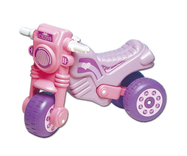 Lábbal hajtós rózsaszínű cross motor - D-Toys