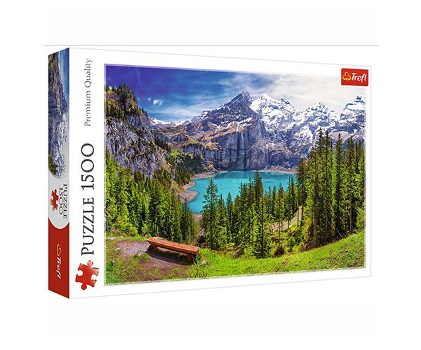 Lacul Oeschinen din Alpi, Elveția 1500 bucăți premium puzzle - Trefl