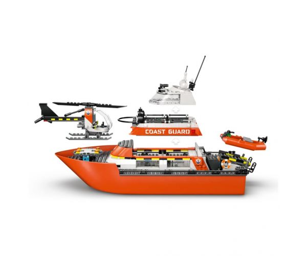 LEGO® City: Barca de salvare a gărzilor de coastă și elicopter (60504)