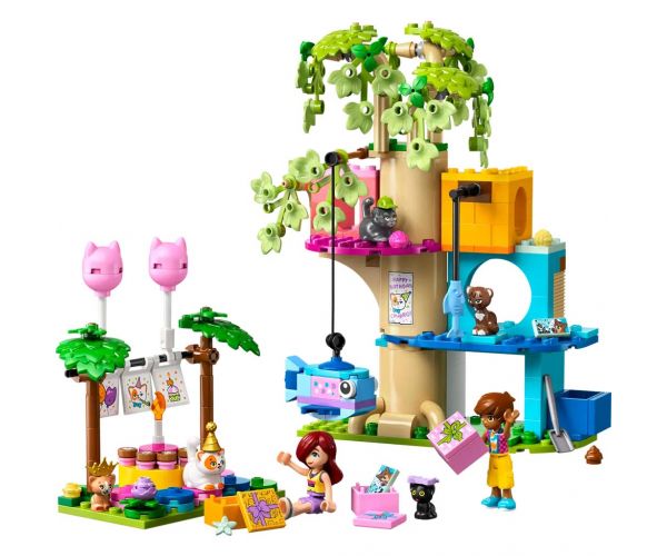 LEGO® Friends: Születésnapi cicazsúr és lombház cicáknak (42666)
