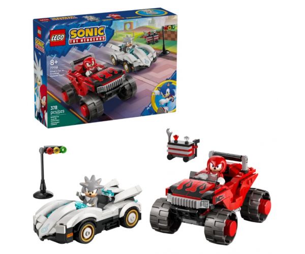 LEGO® Sonic the Hedgehog™: Mașina lui Silver împotriva monster truck-ului lui Knuckles (77118)