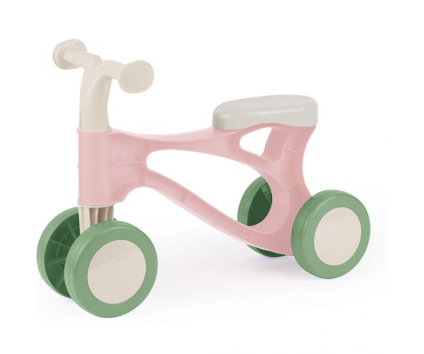 LENA: Motocicletă mică roz pastel, acționată cu picioarele