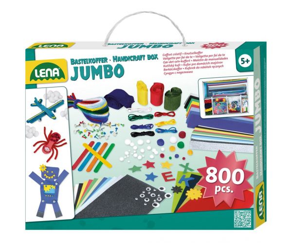 LENA: Set creativ Jumbo pentru meșteșuguri, 800 piese
