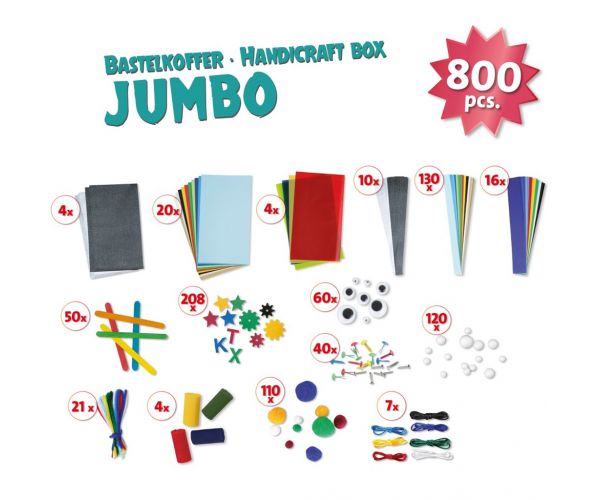 LENA: Set creativ Jumbo pentru meșteșuguri, 800 piese
