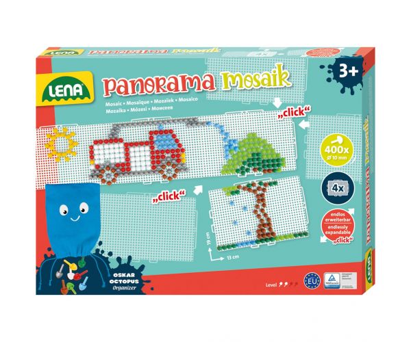 LENA: Set de pini translucizi Panorama Mosaik XL 10 mm, 400 bucăți
