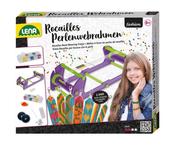 LENA: Set pentru confecționat brățări DIY cu mașină de țesut și 2000 de mărgele