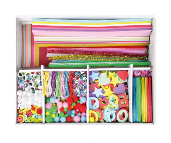 LENA: Valiză Jumbo roz pentru bricolaj, set creativ de joacă de 800 de piese