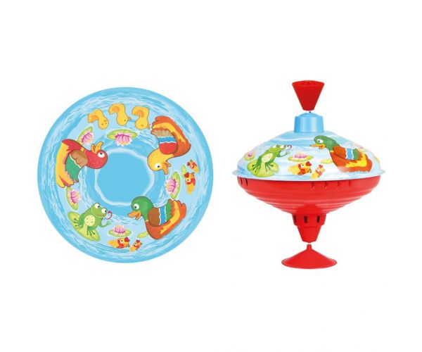 LENA: toupie metalică în formă de rață, 16 cm