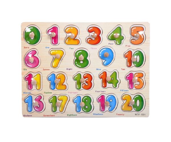 Lemn numere puzzle de la 0 până la 20