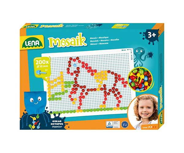 LENA: Mosaik biluțe transparente set creativ 10mm 200 de bucăți