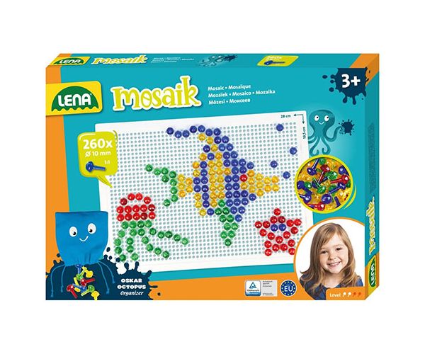 LENA: Mosaik biluțe transparente set creativ 10mm 260 de bucăți