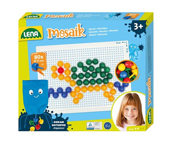 LENA: Mosaik biluțe transparente set creativ 15mm, 80 bucăți
