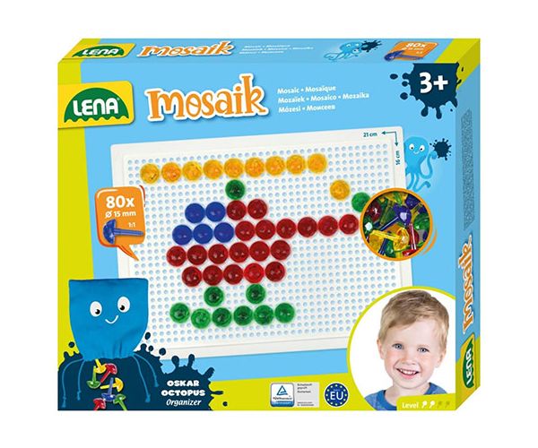 LENA: Mosaik biluțe transparente set creativ 15mm 80 de bucăți