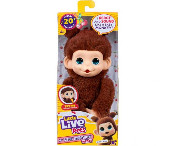 Little Live Pets: Mini Maki Chikki Cherry, maimuță maro interactivă