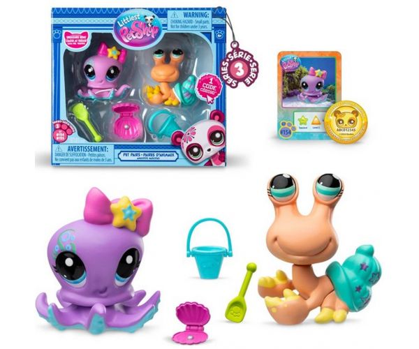 Littlest Pet Shop: Pachet dublu cu figurine de animale S3, mai multe variante, 1 bucată