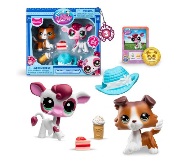 Littlest Pet Shop: Pachet dublu cu figurine de animale S3, mai multe variante, 1 bucată