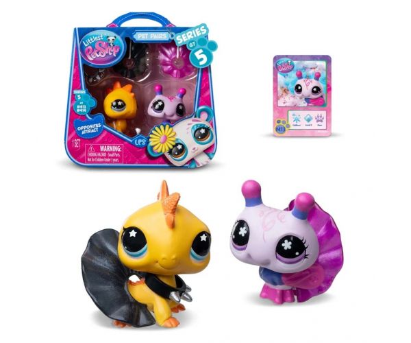 Littlest Pet Shop: Pachet dublu de figurine S5 - Albinuță și Iguana