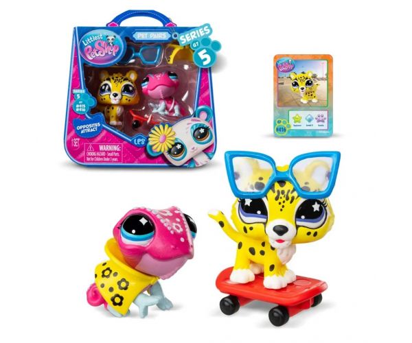 Littlest Pet Shop: Pachet dublu de figurine de animale de companie S5 - Cameleon și Jaguar