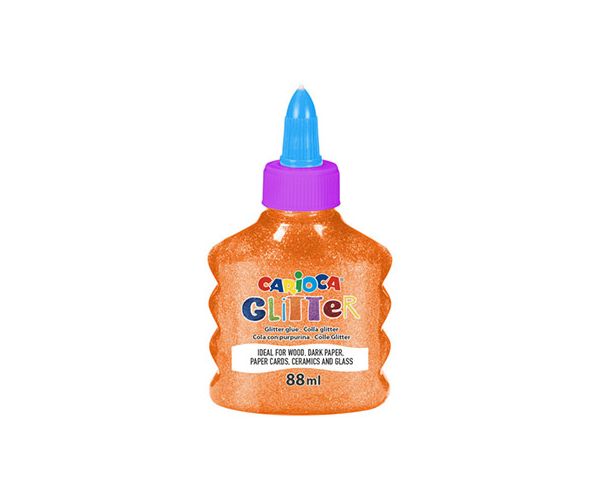 Lipici lichid strălucitor neon portocaliu 88ml - Carioca