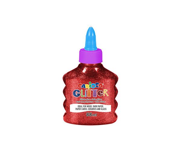 Lipici lichid strălucitor spark culoare roșu 88ml - Carioca
