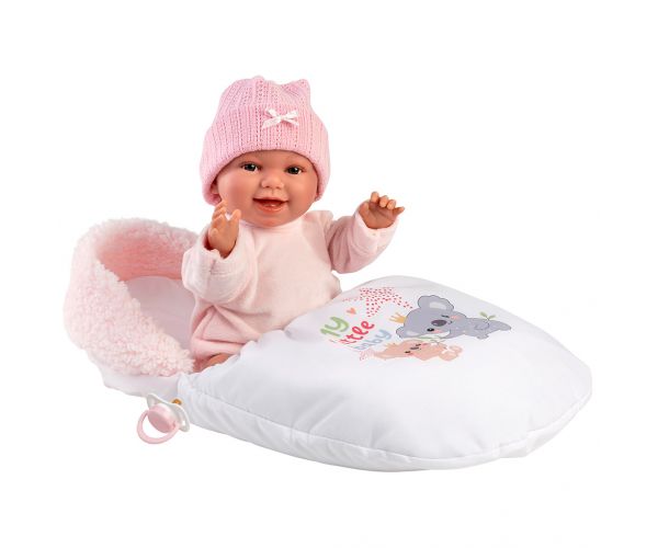 Llorens: Chloe, păpușă care plânge, de 38 cm, cu sac de dormit.
