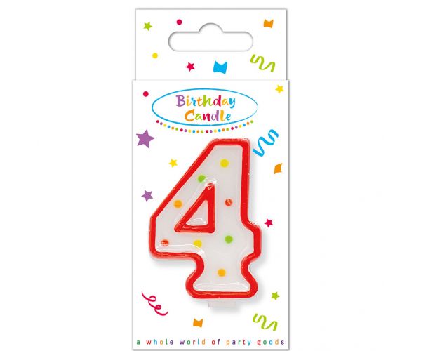Lumânare aniversară cu buline, numărul 4