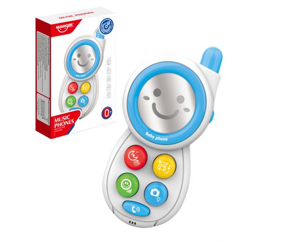 Lumea Muzicii: Telefon bebeluș albastru cu lumină și sunet
