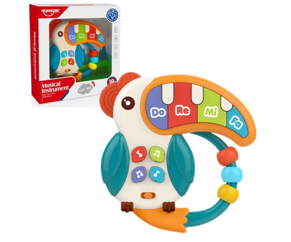 Lumea Muzicii: Tucan muzical cu pian 14cm