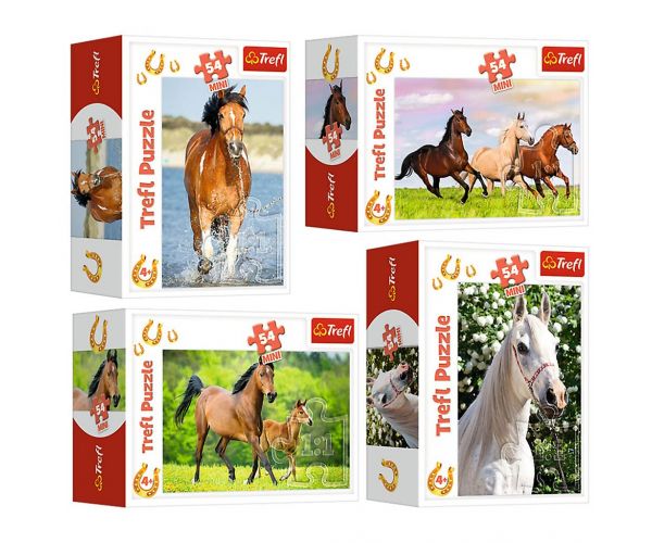 Lumea cailor puzzle mini de 54 de piese în mai multe variante - Trefl