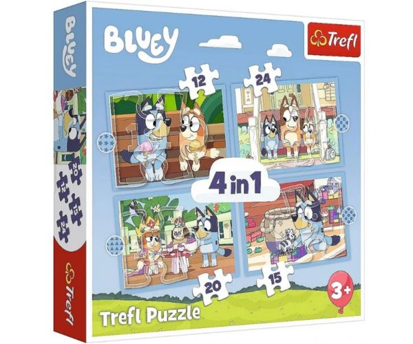 Lumea lui Bluey 4 în 1 puzzle de 12-15-20-24 piese - Trefl
